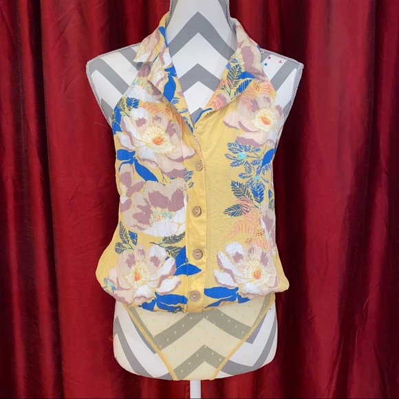 Free People Floral Halter Bodysuit - Picture 4 of 6